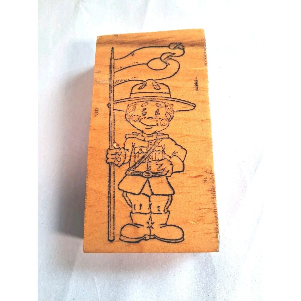 Vintage Boyscout/ Boy Officer Rubber Stamp Scrapbooking Paper Crafts